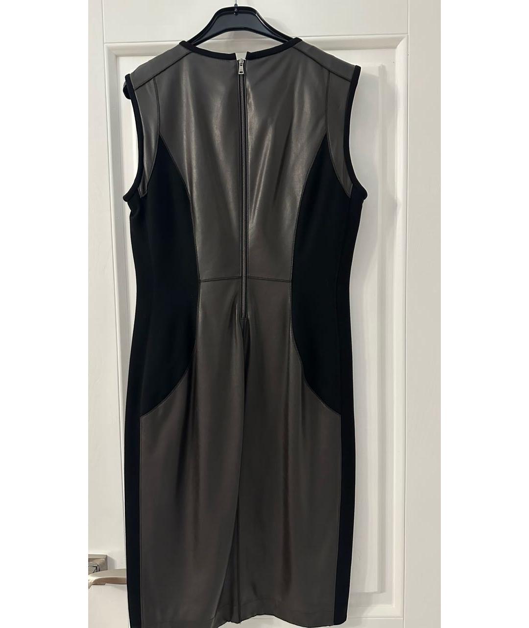MARC CAIN Черное кожаное коктейльное платье, фото 2