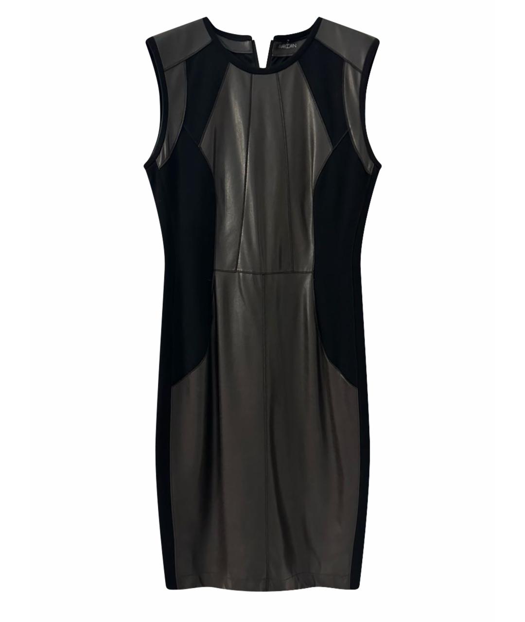 MARC CAIN Черное кожаное коктейльное платье, фото 1