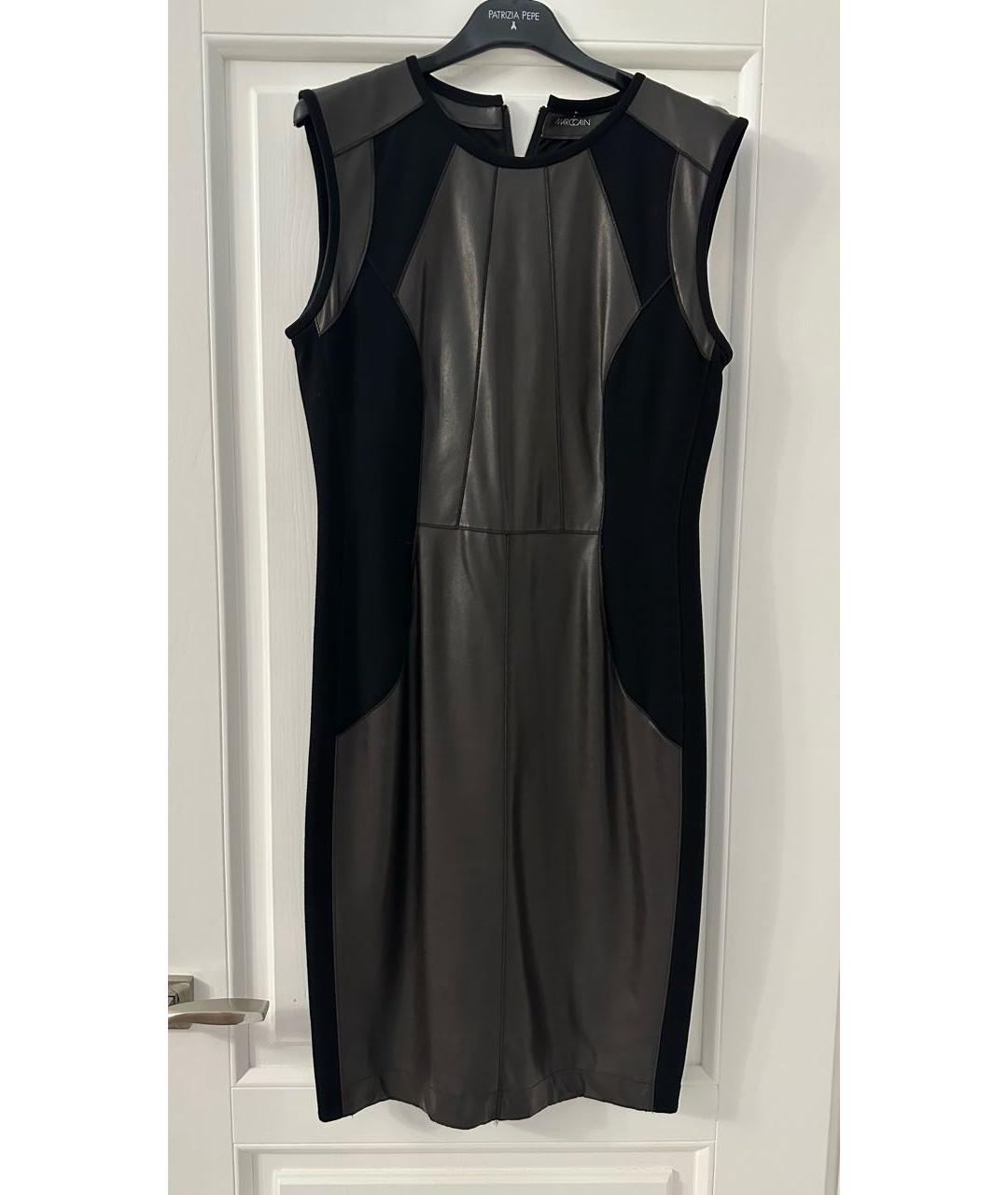 MARC CAIN Черное кожаное коктейльное платье, фото 7