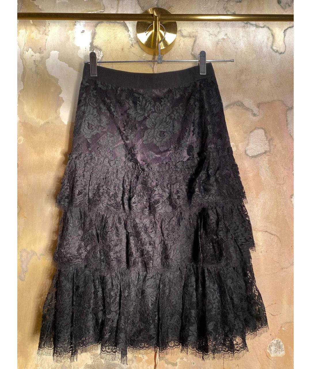 DOLCE&GABBANA Черная вискозная юбка миди, фото 3