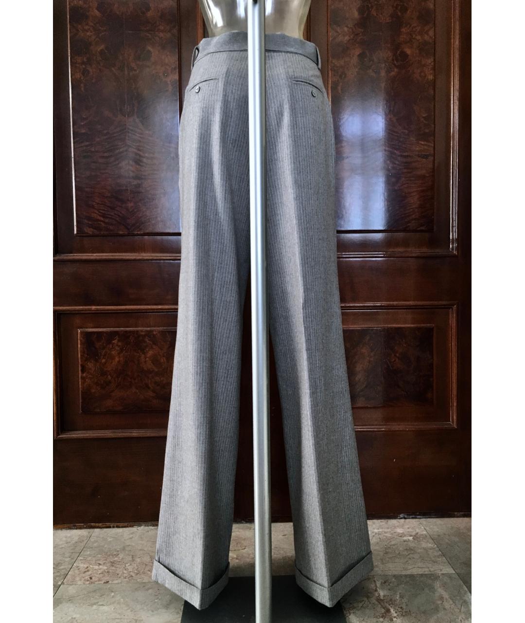 BILANCIONI Серые шерстяные брюки широкие, фото 2