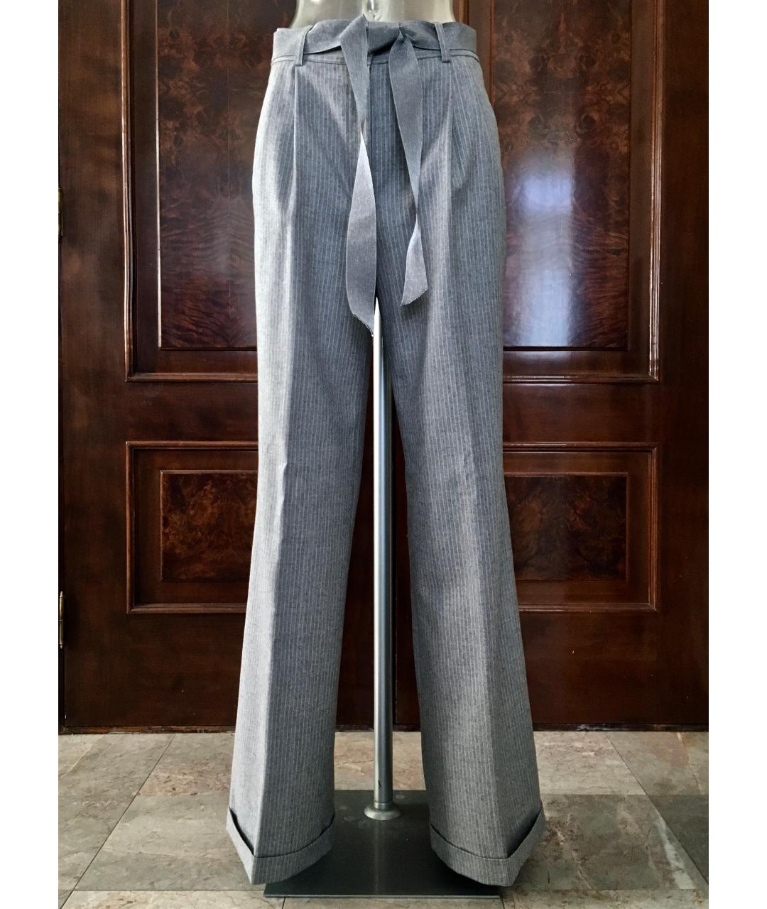 BILANCIONI Серые шерстяные брюки широкие, фото 7