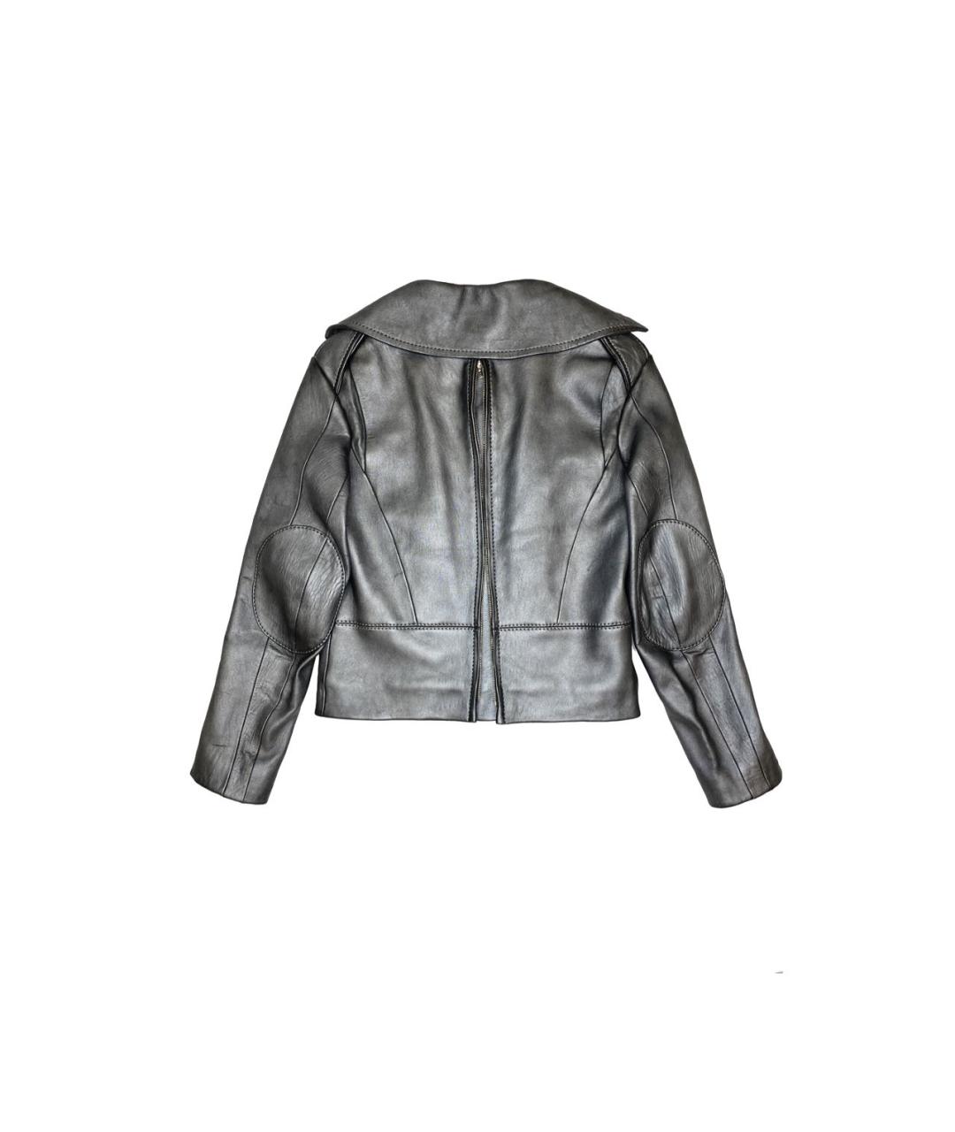 LOUIS VUITTON Серебряная кожаная куртка, фото 4