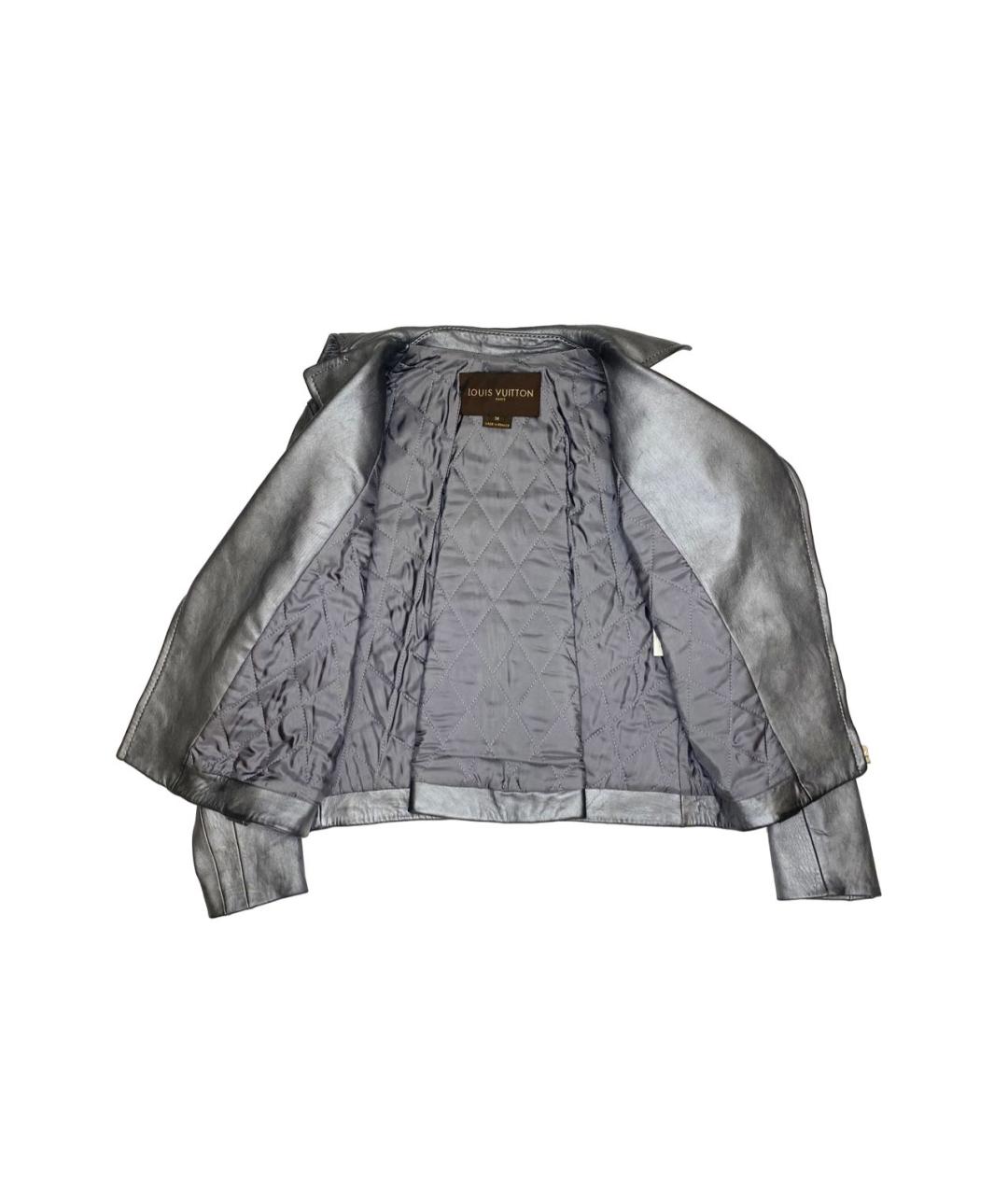 LOUIS VUITTON Серебряная кожаная куртка, фото 5
