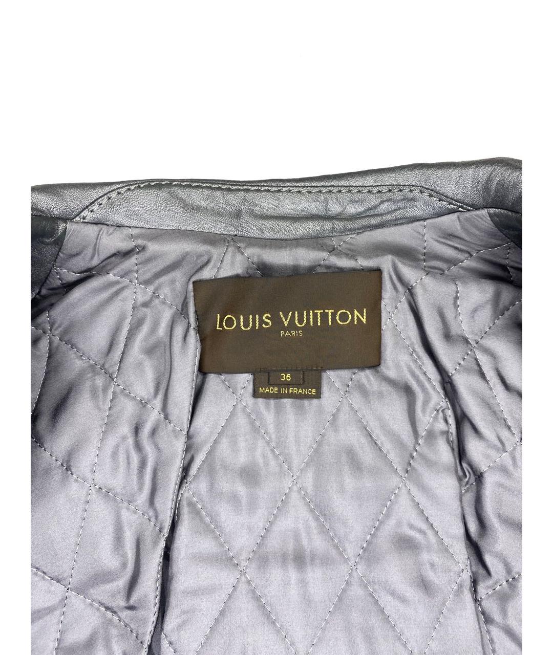 LOUIS VUITTON Серебряная кожаная куртка, фото 6