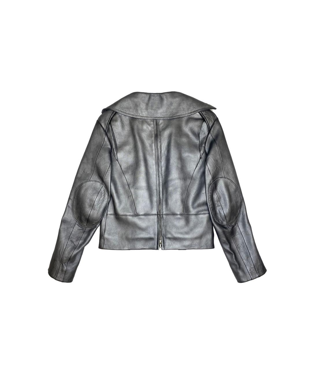 LOUIS VUITTON Серебряная кожаная куртка, фото 2