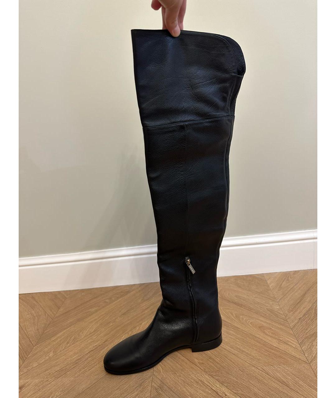 JIMMY CHOO Черные кожаные ботфорты, фото 7