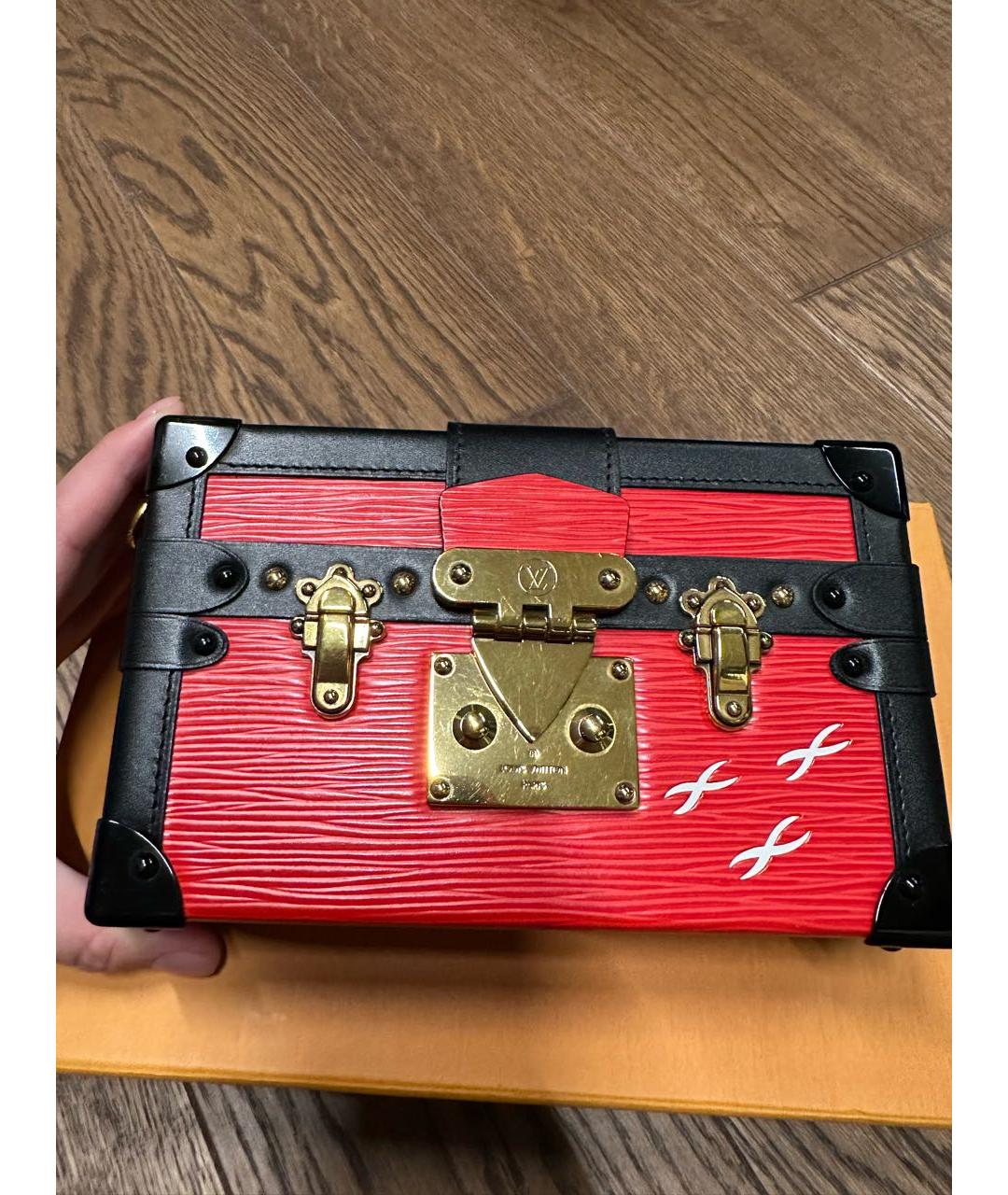 LOUIS VUITTON Красная кожаная сумка через плечо, фото 2