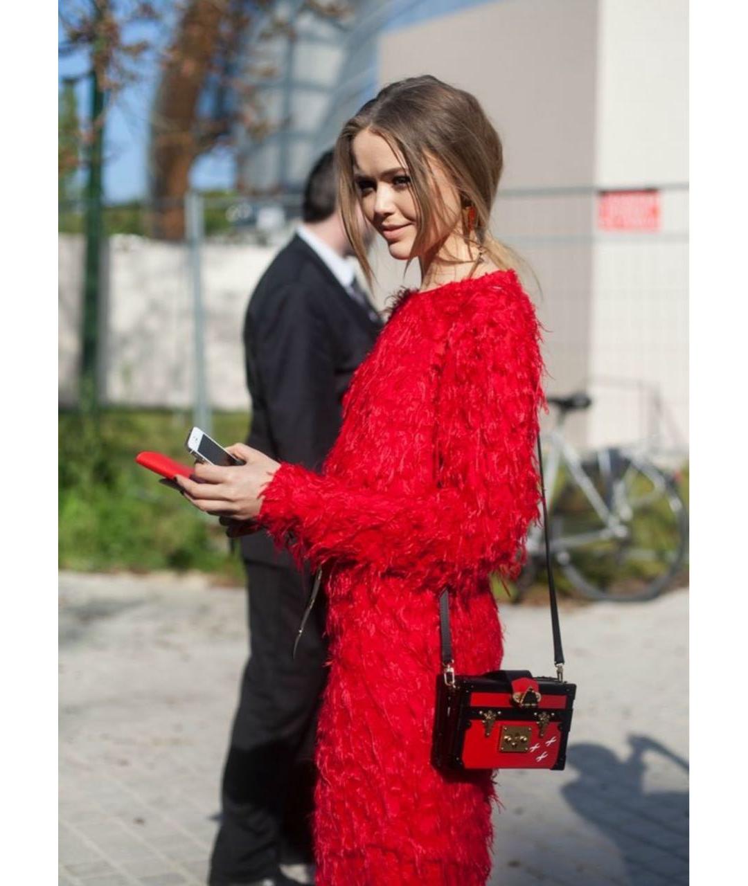 LOUIS VUITTON Красная кожаная сумка через плечо, фото 6