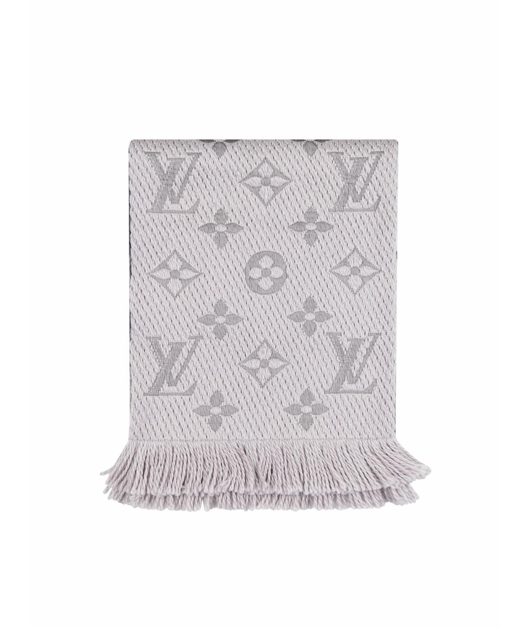LOUIS VUITTON Серый шерстяной шарф, фото 1