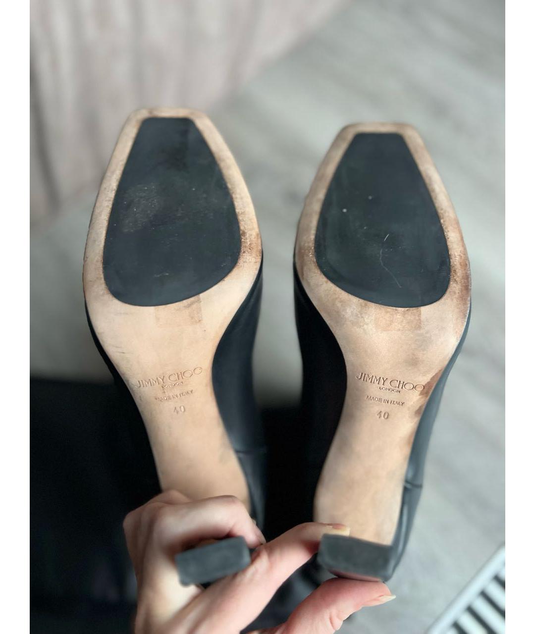 JIMMY CHOO Черные кожаные сапоги, фото 7