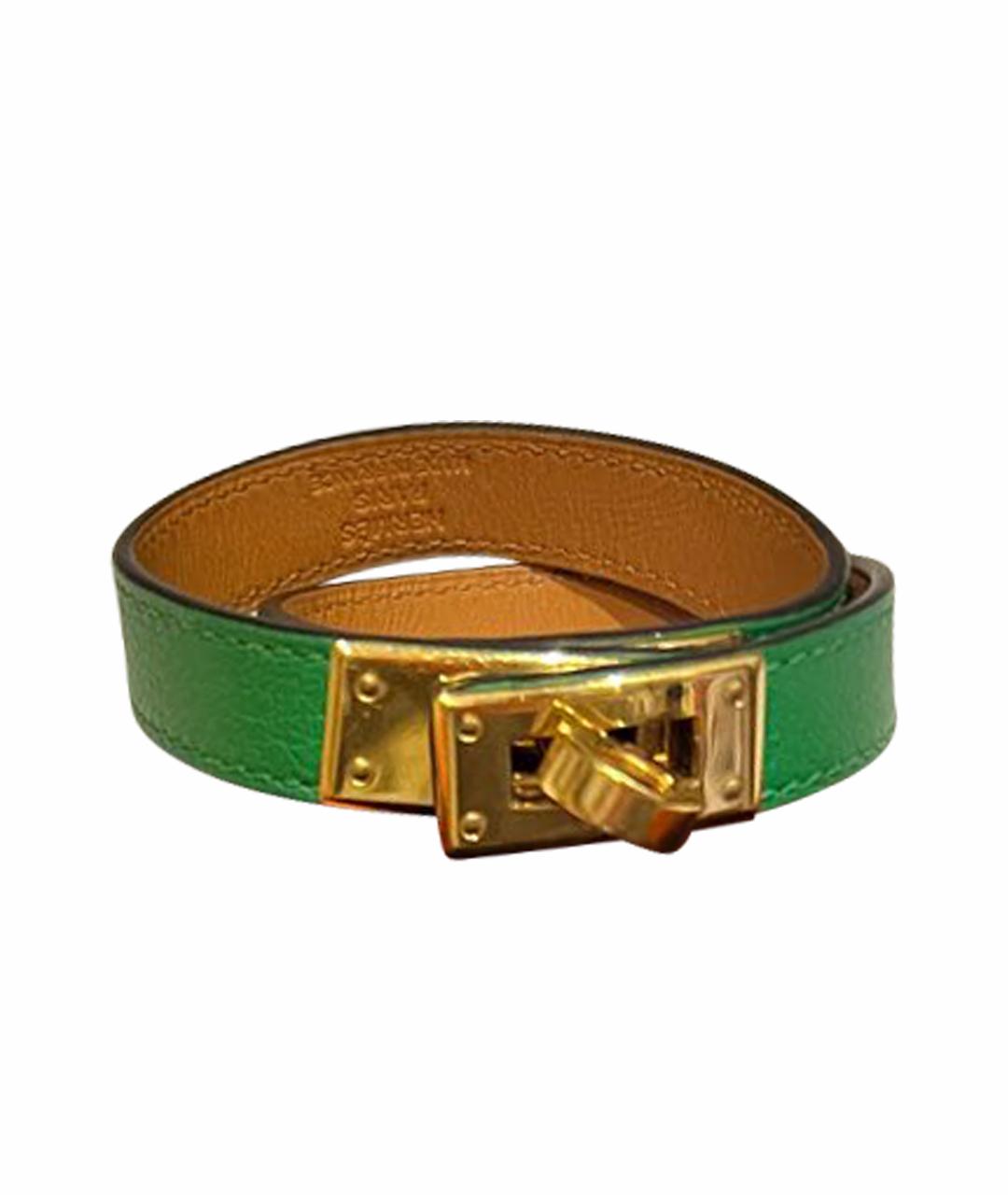 HERMES PRE-OWNED Зеленый кожаный браслет, фото 1