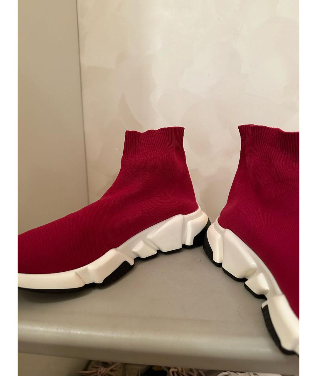 BALENCIAGA Бордовые текстильные кроссовки, фото 2