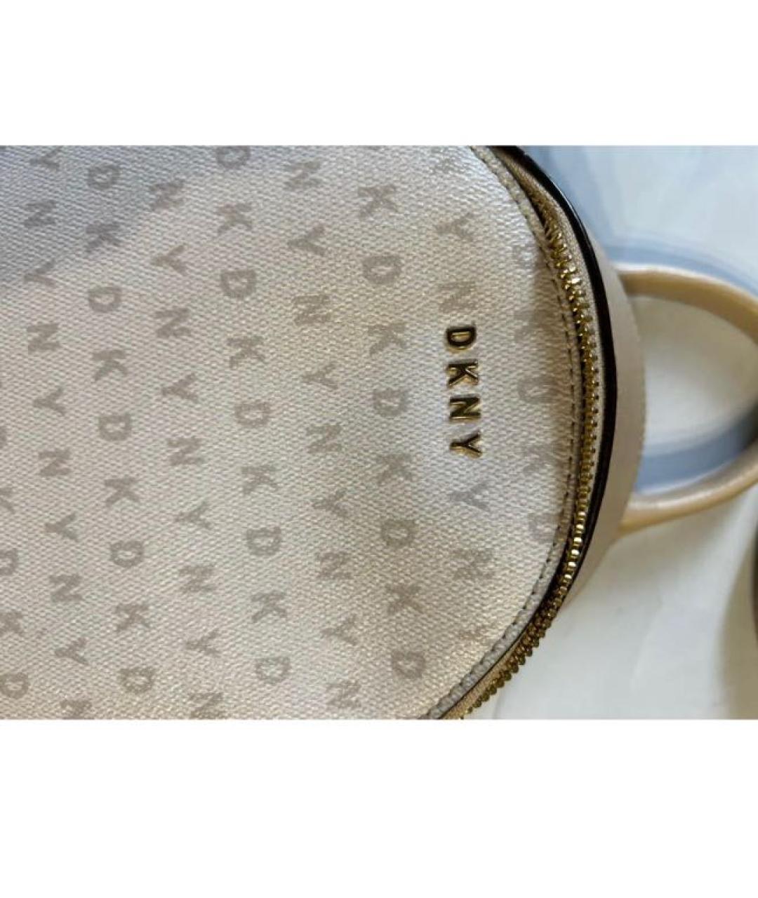 DKNY Бежевый рюкзак из искусственной кожи, фото 6