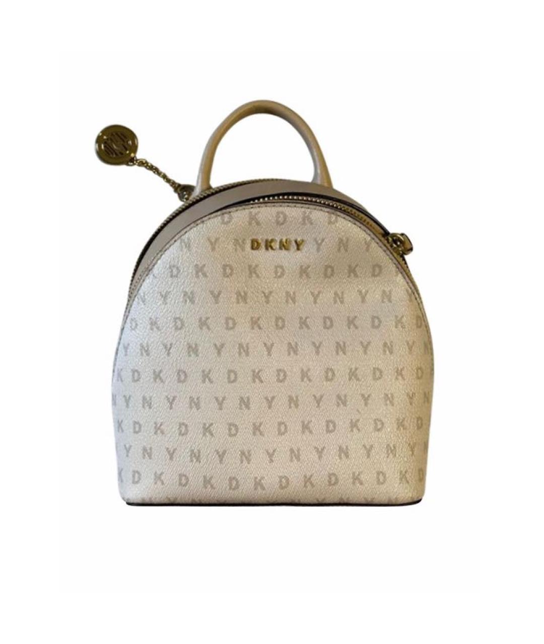 DKNY Бежевый рюкзак из искусственной кожи, фото 9