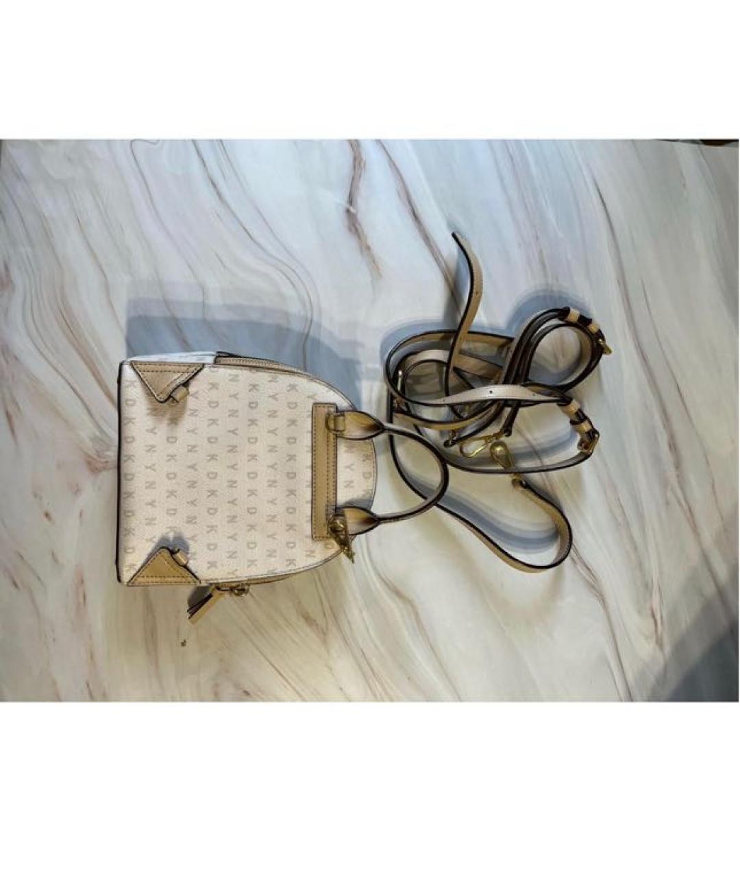 DKNY Бежевый рюкзак из искусственной кожи, фото 3