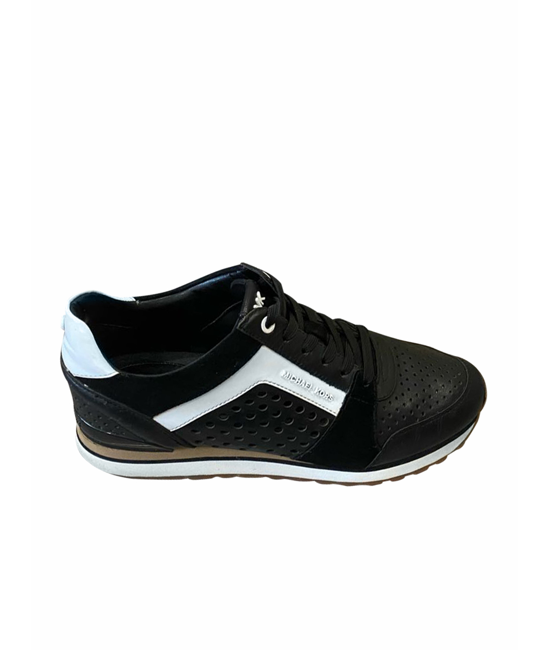 MICHAEL KORS Черные кожаные кроссовки, фото 1