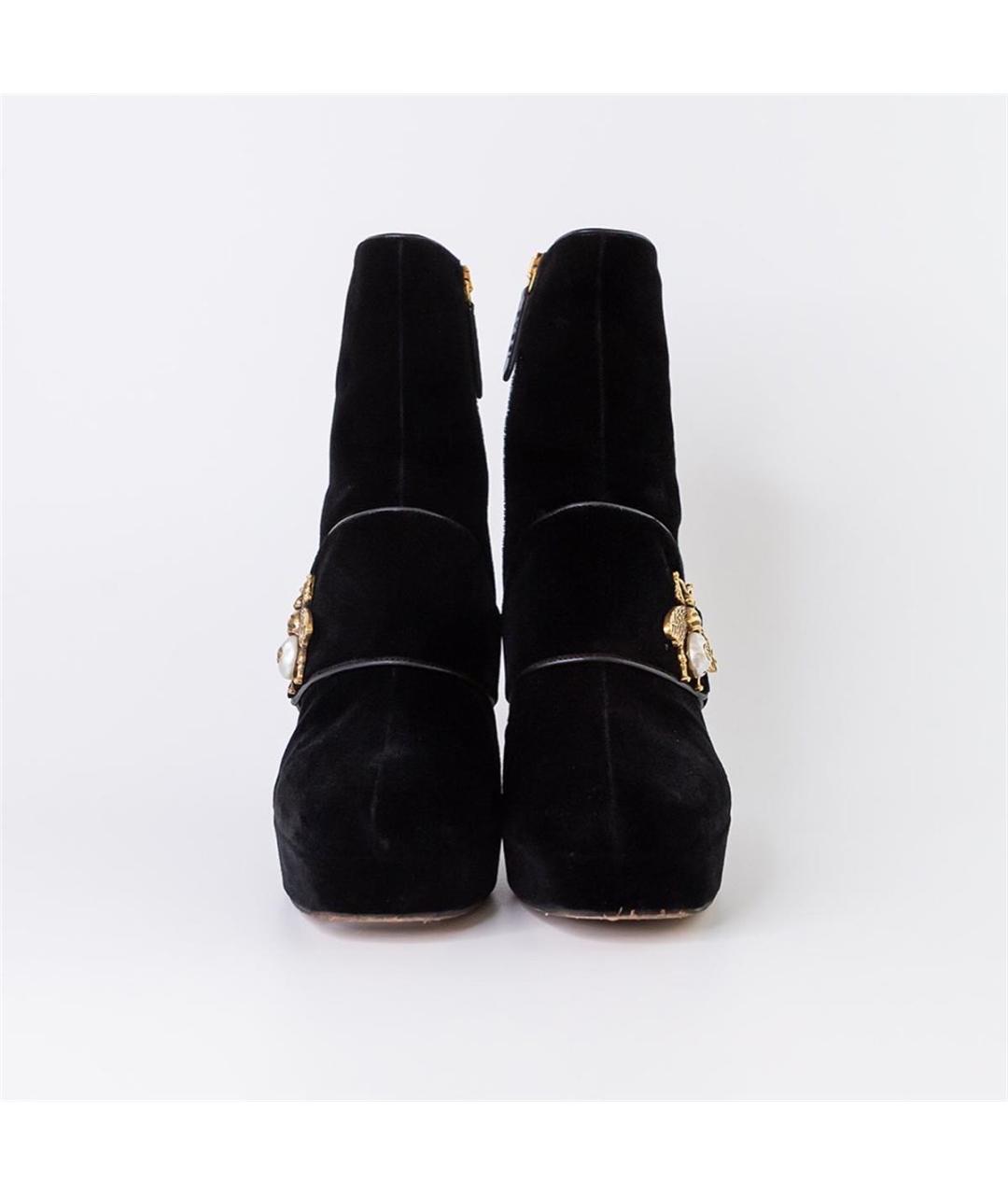 GUCCI Черные бархатные ботильоны, фото 3