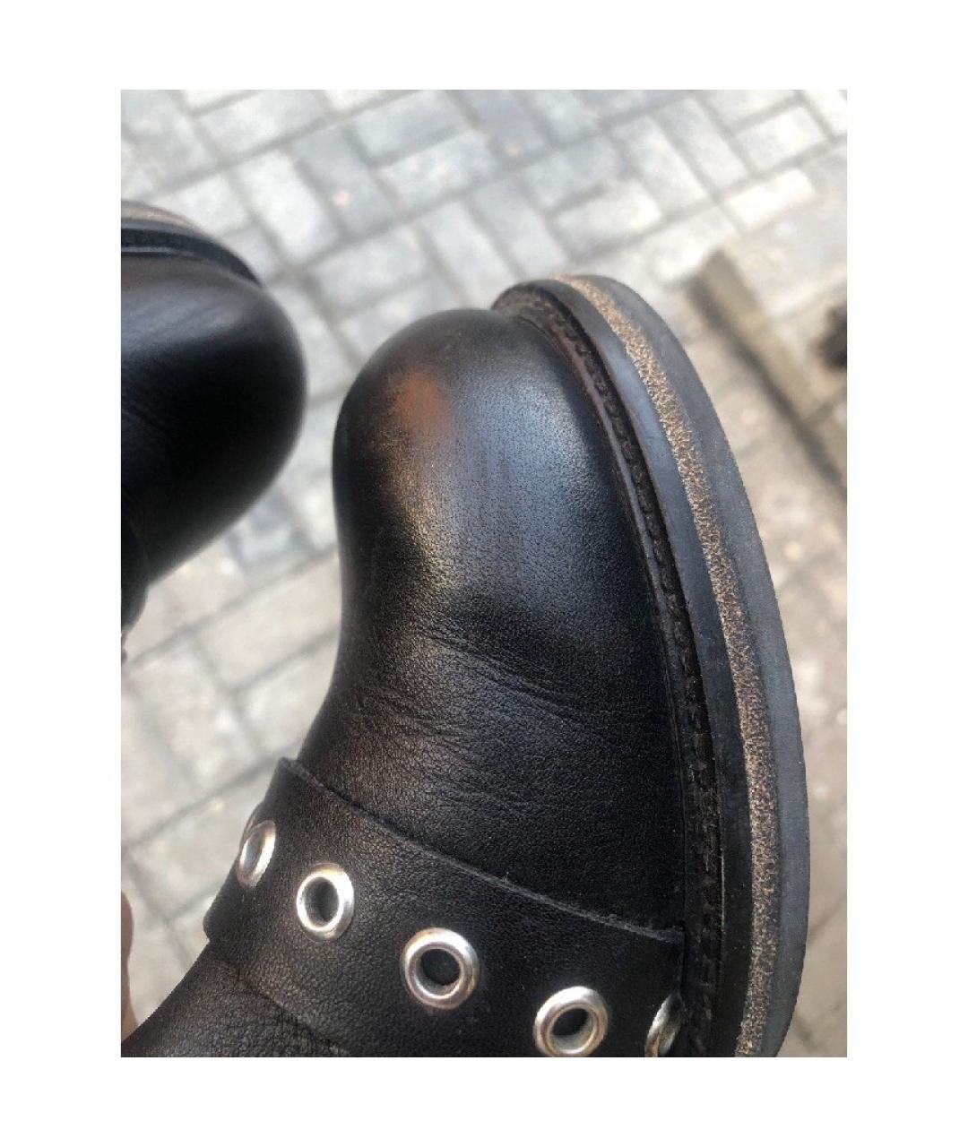 DIESEL Черные кожаные ботинки, фото 4