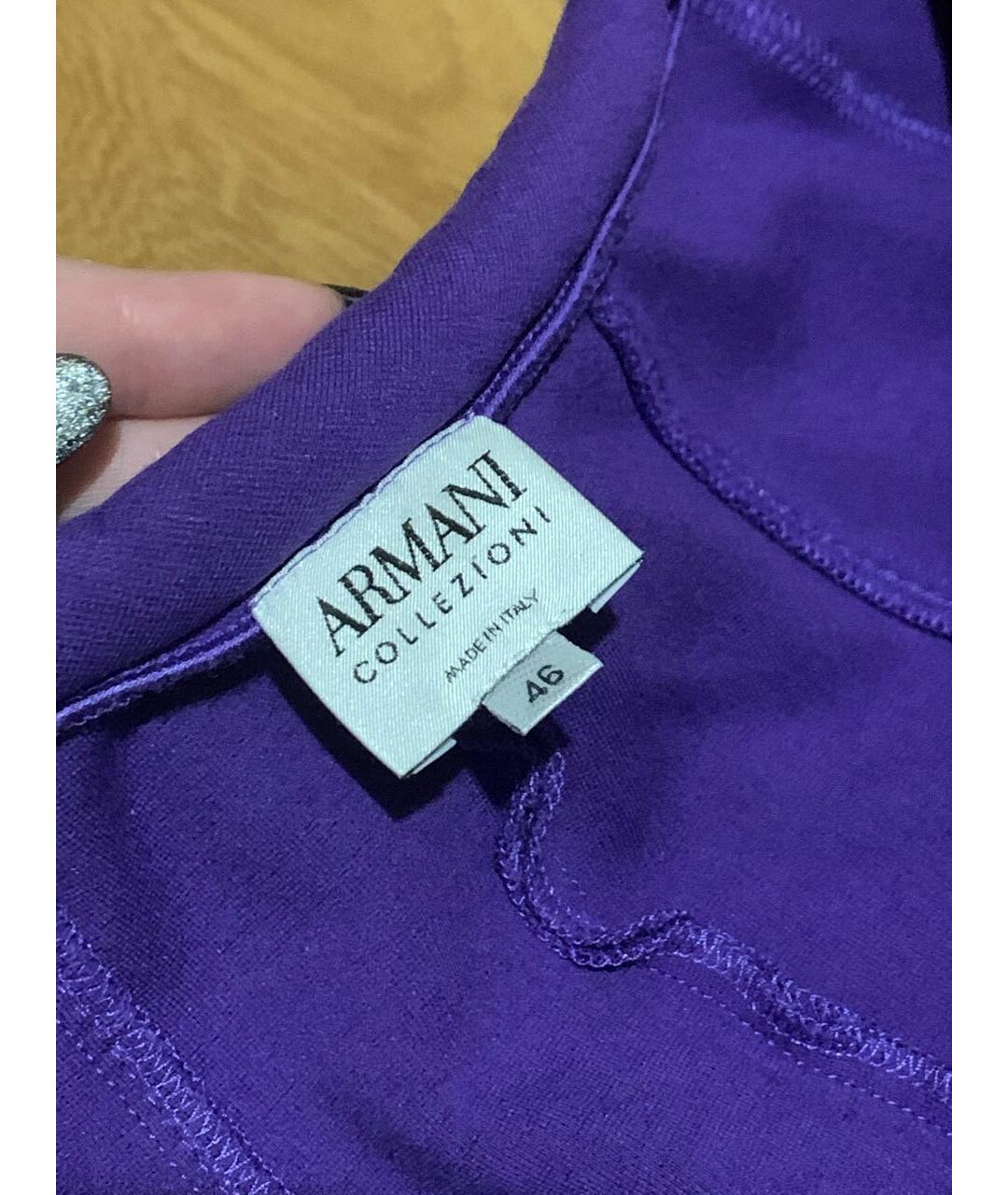 ARMANI COLLEZIONI Фиолетовое хлопко-эластановое повседневное платье, фото 3