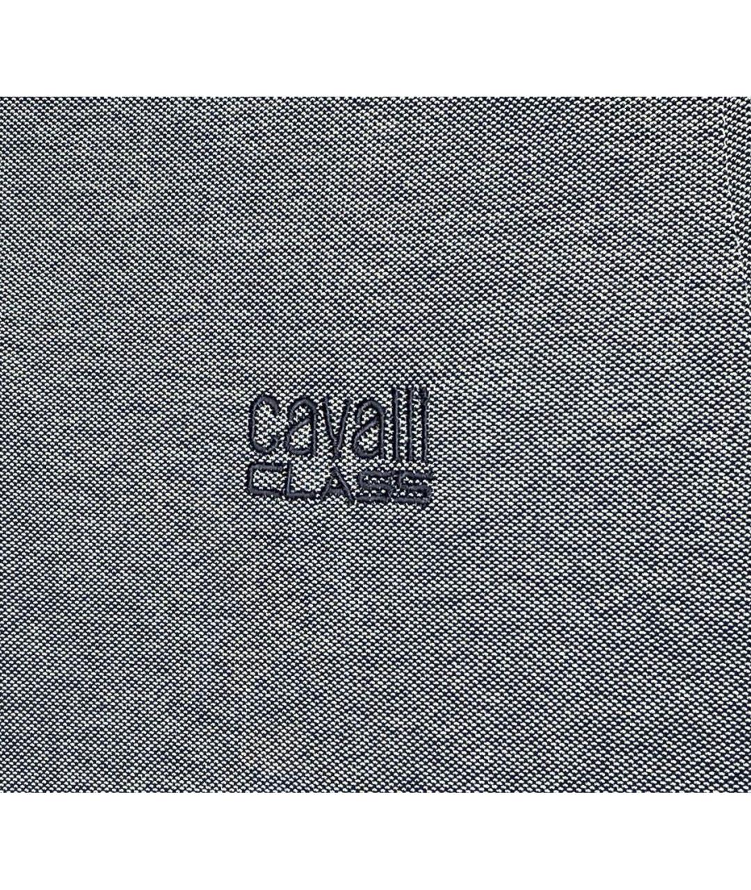 CAVALLI CLASS Серое хлопко-полиэстеровое поло с коротким рукавом, фото 4