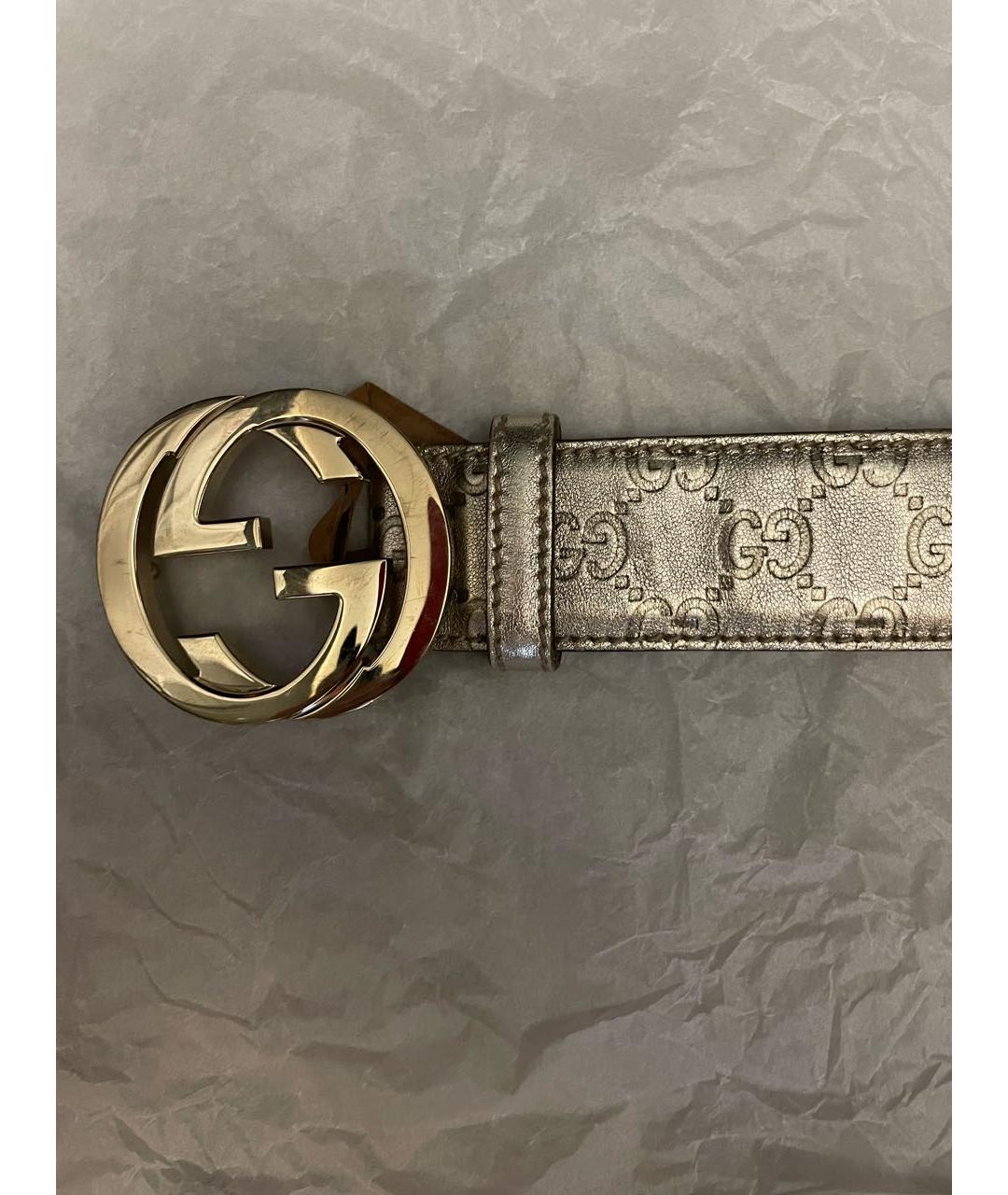 GUCCI Золотой кожаный ремень, фото 2