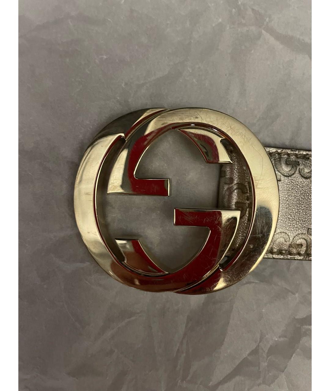 GUCCI Золотой кожаный ремень, фото 5