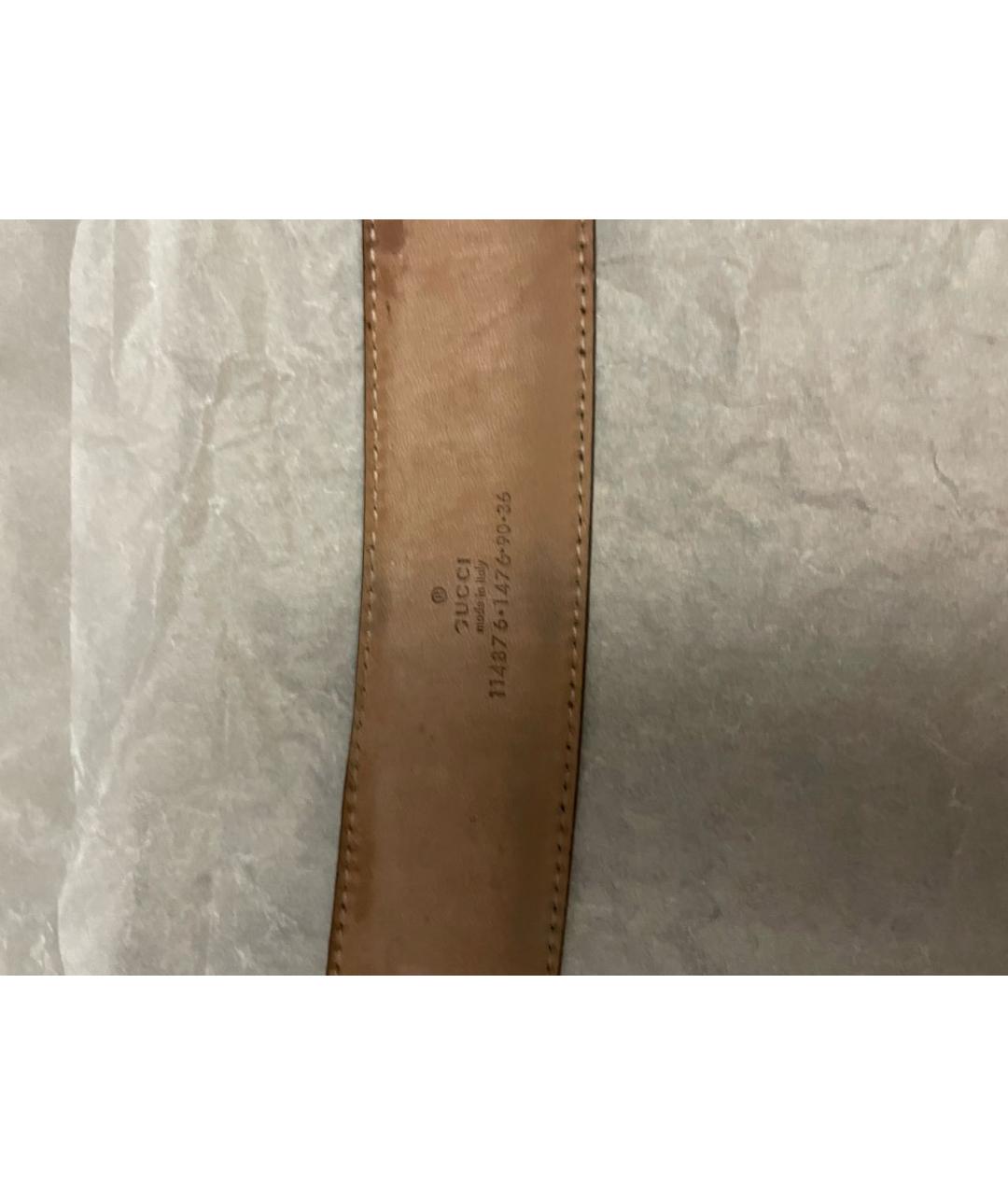 GUCCI Золотой кожаный ремень, фото 3