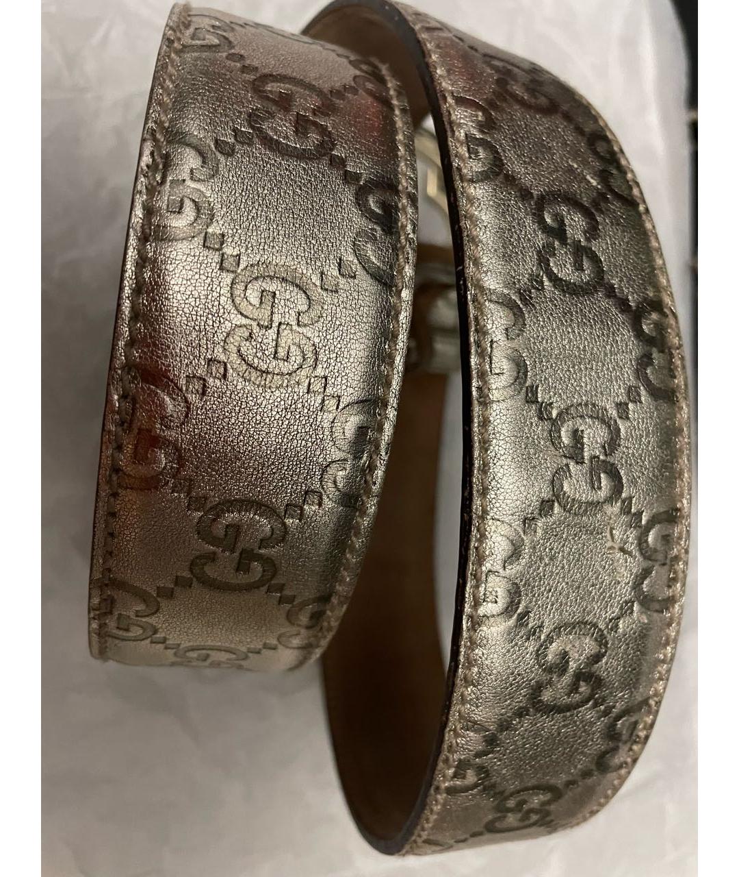 GUCCI Золотой кожаный ремень, фото 4