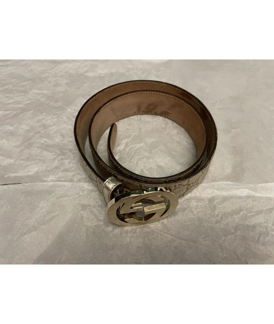 GUCCI Золотой кожаный ремень, фото 8