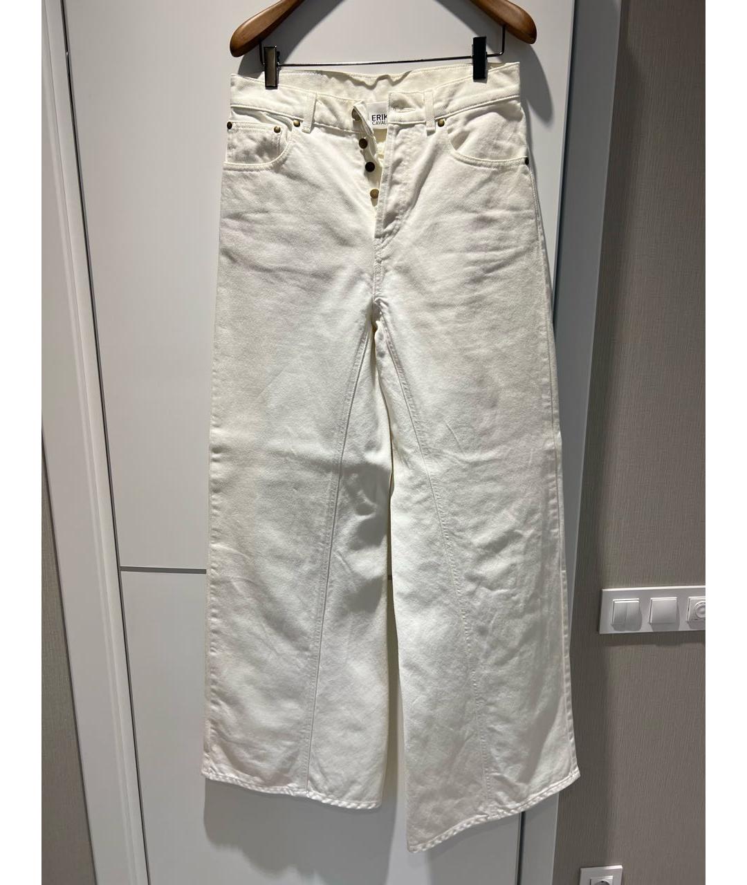 ERIKA CAVALLINI Белые хлопковые джинсы клеш, фото 7