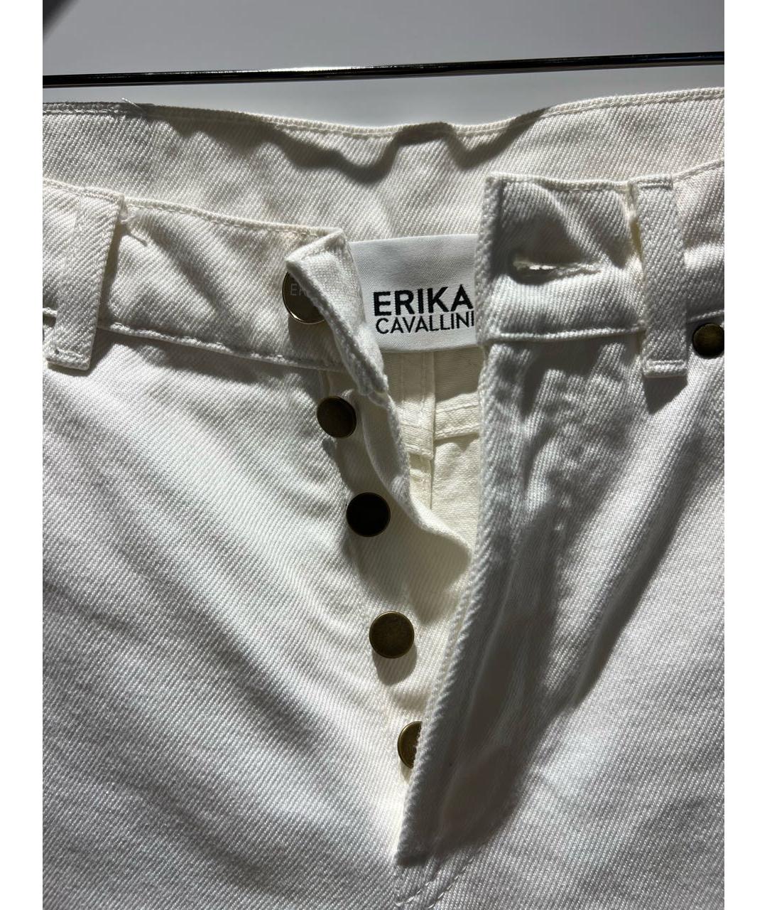 ERIKA CAVALLINI Белые хлопковые джинсы клеш, фото 4