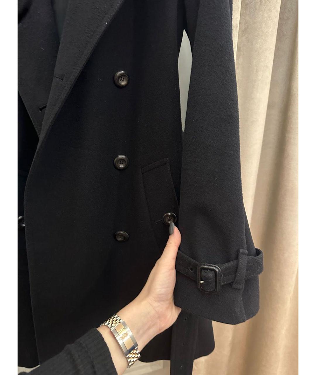 BURBERRY Черное шерстяное пальто, фото 5