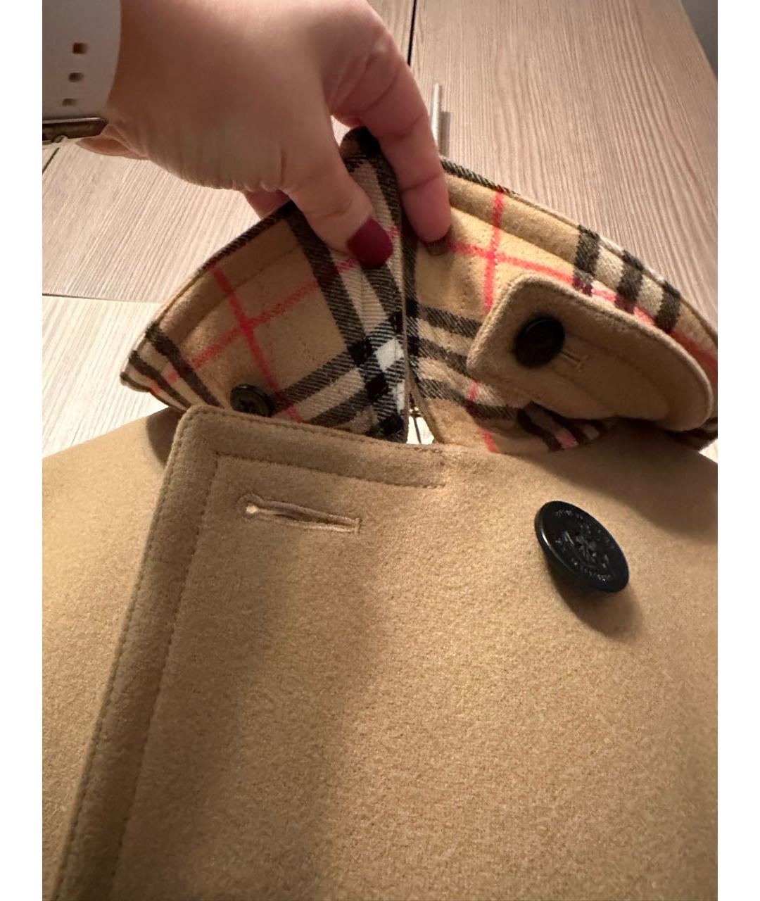 BURBERRY Бежевое шерстяное пальто, фото 3