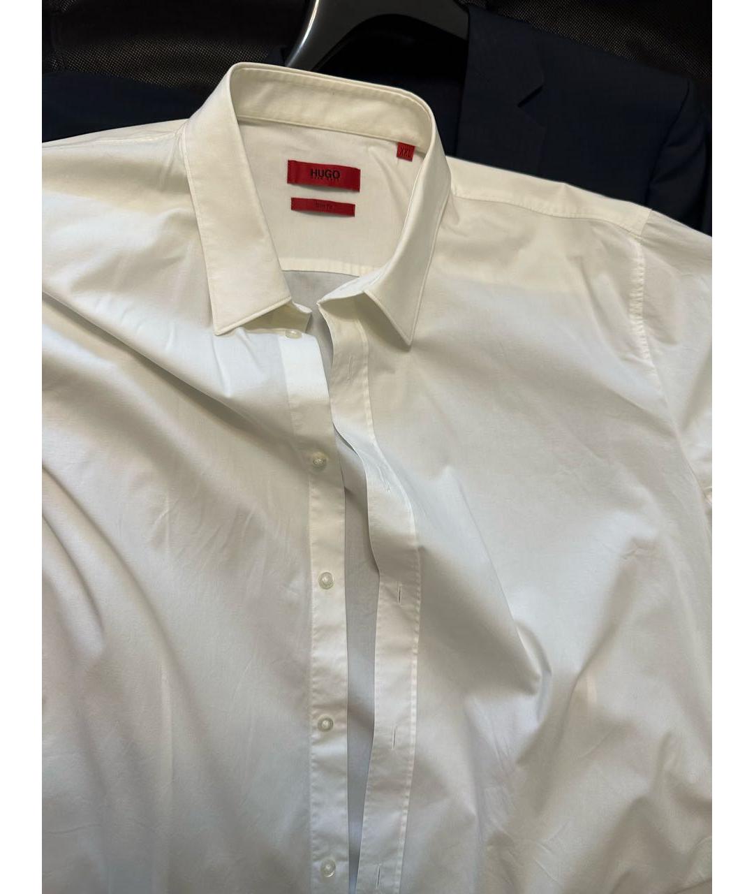 HUGO BOSS Белая хлопковая классическая рубашка, фото 3