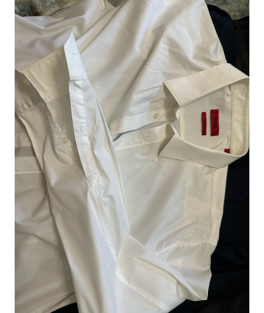 HUGO BOSS Белая хлопковая классическая рубашка, фото 2