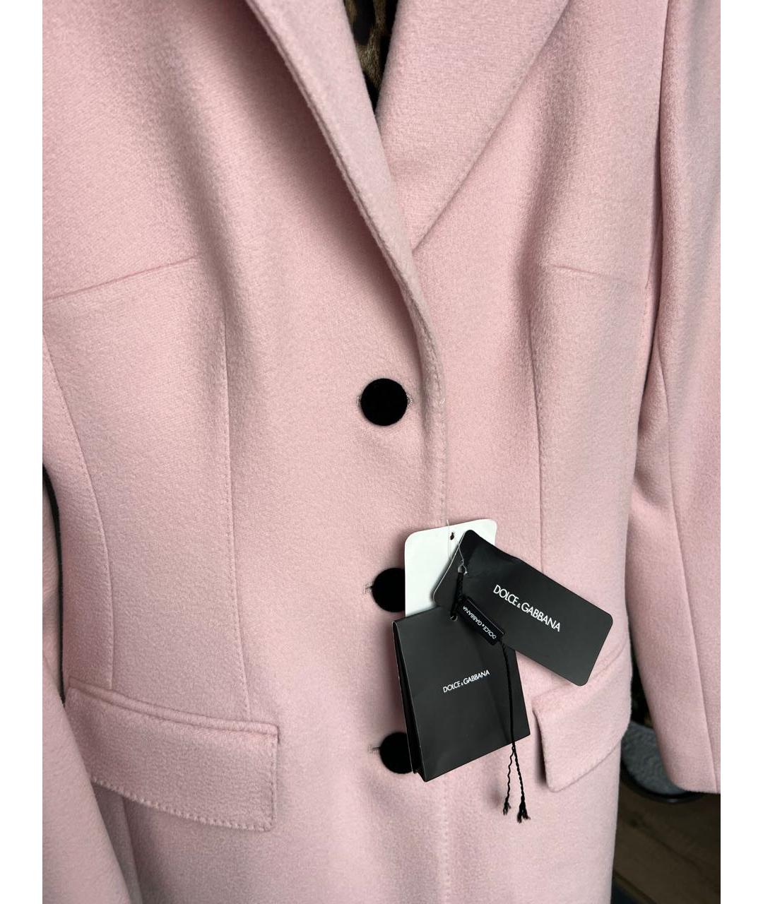 DOLCE&GABBANA Розовое шерстяное пальто, фото 3