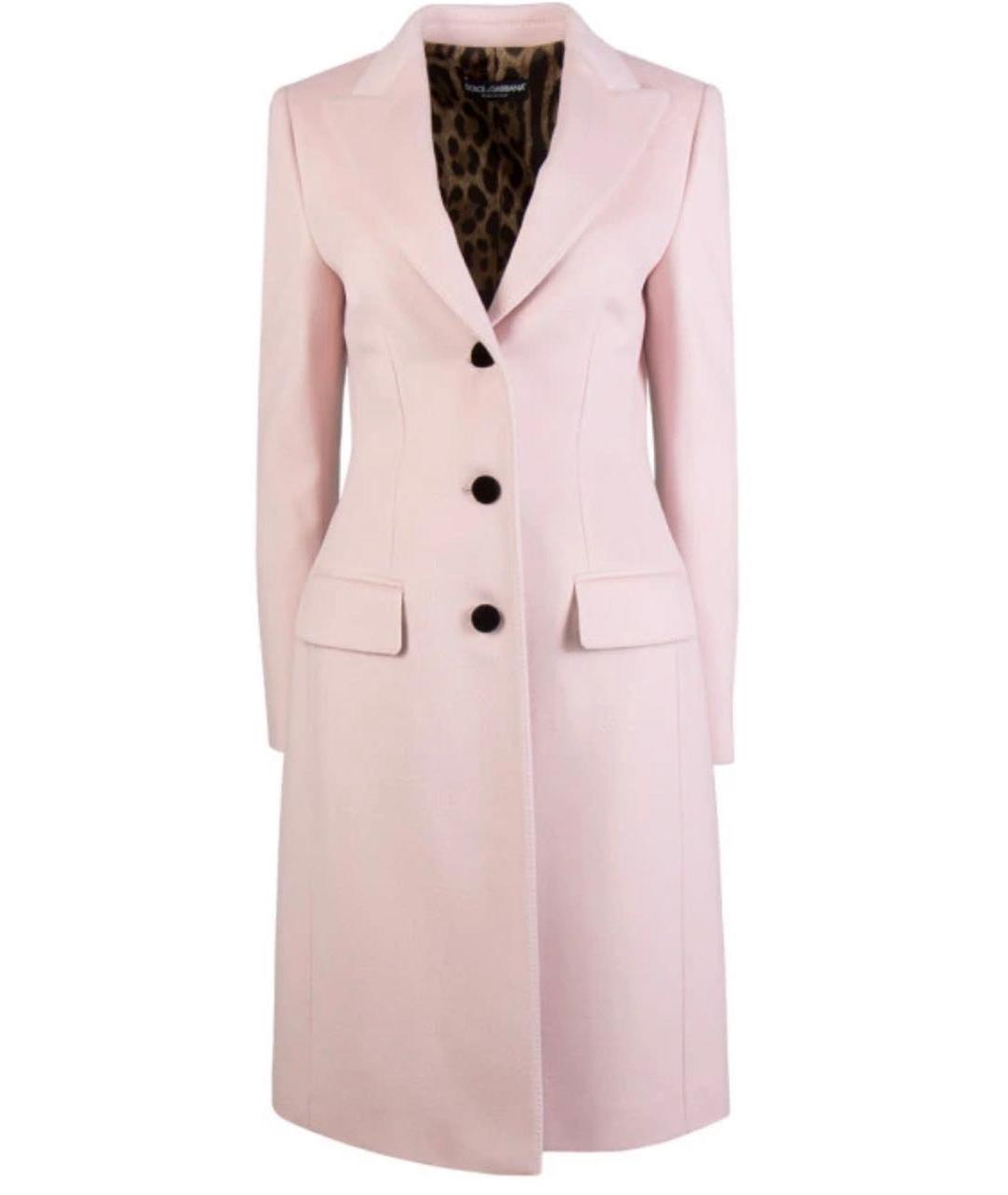 DOLCE&GABBANA Розовое шерстяное пальто, фото 6