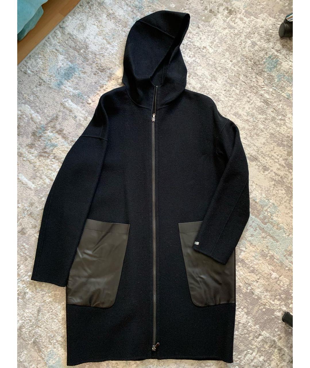 SPORTMAX Черное шерстяное пальто, фото 7