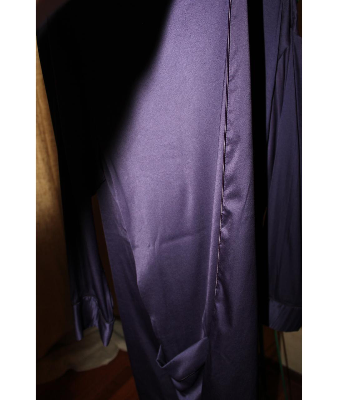 HAIDER ACKERMANN Фиолетовый шелковый тренч/плащ, фото 5