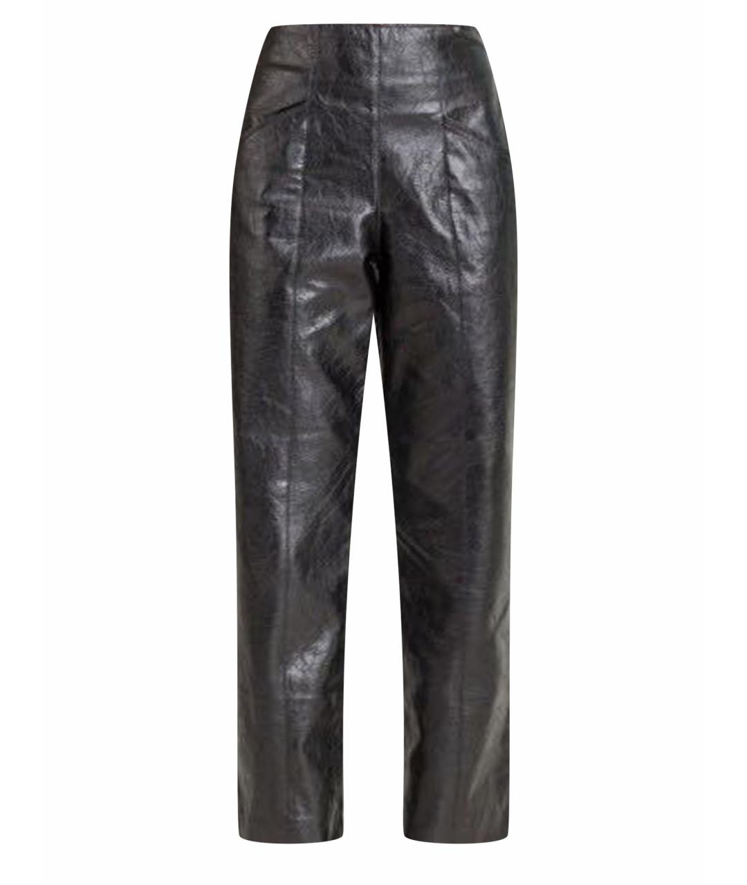 TWIN-SET Черные вискозные прямые брюки, фото 1
