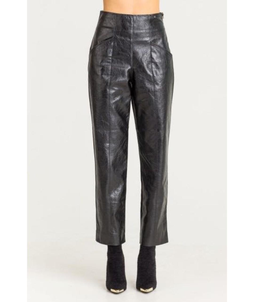 TWIN-SET Черные вискозные прямые брюки, фото 4