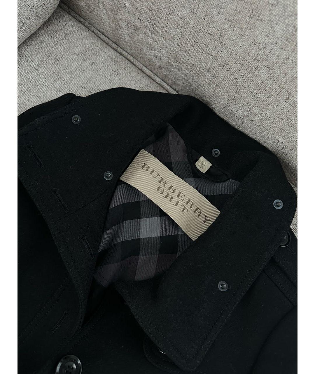 BURBERRY Черное шерстяное пальто, фото 3