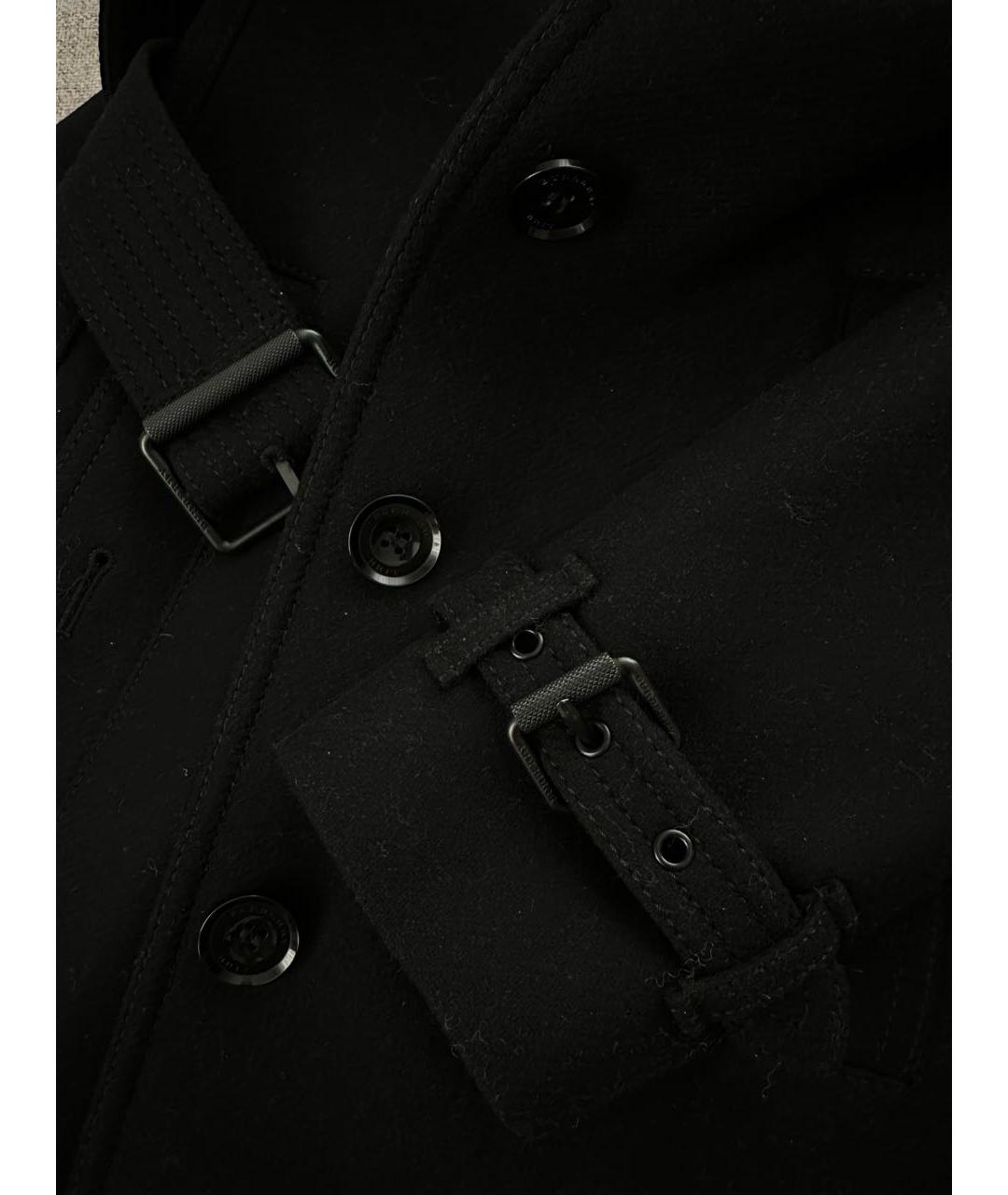 BURBERRY Черное шерстяное пальто, фото 4