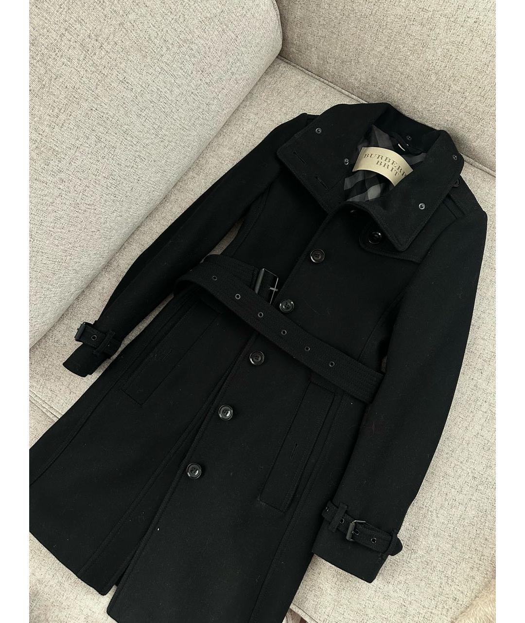 BURBERRY Черное шерстяное пальто, фото 5