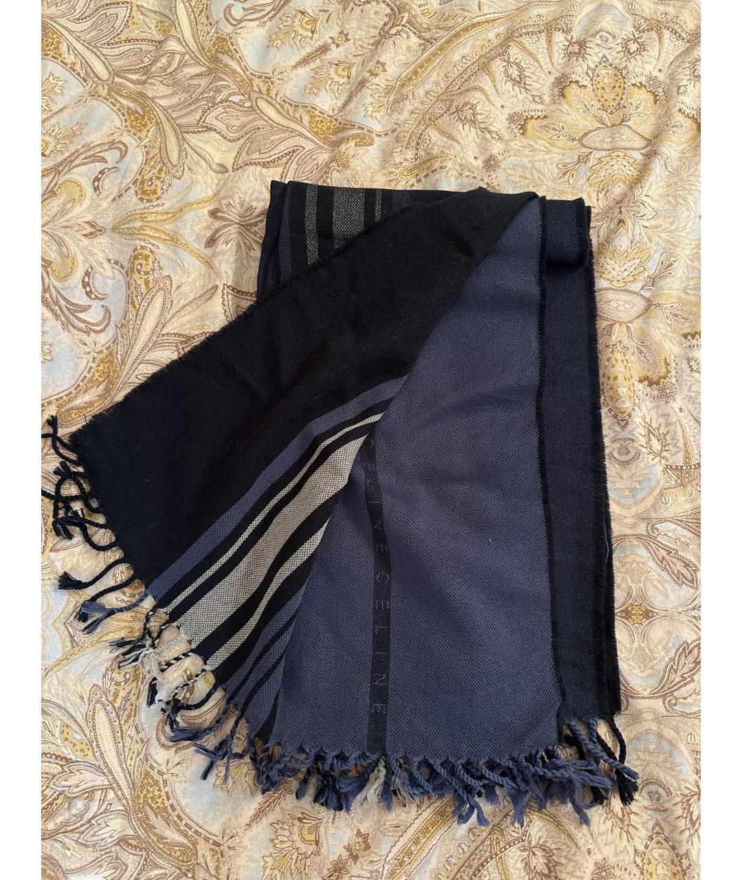 CELINE PRE-OWNED Темно-синий шерстяной шарф, фото 2