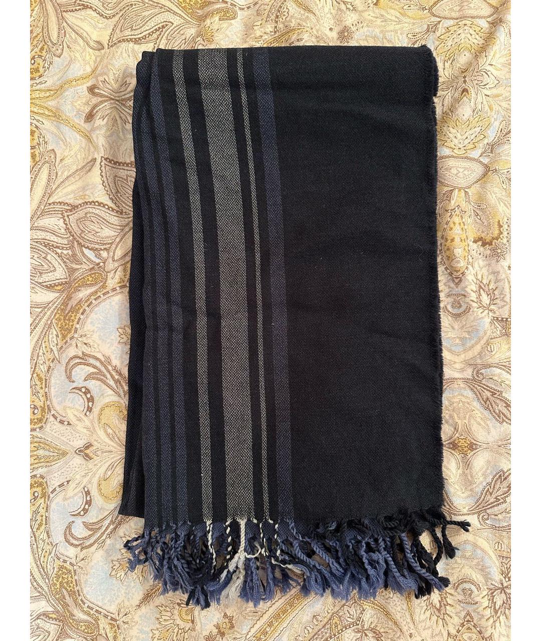 CELINE PRE-OWNED Темно-синий шерстяной шарф, фото 5