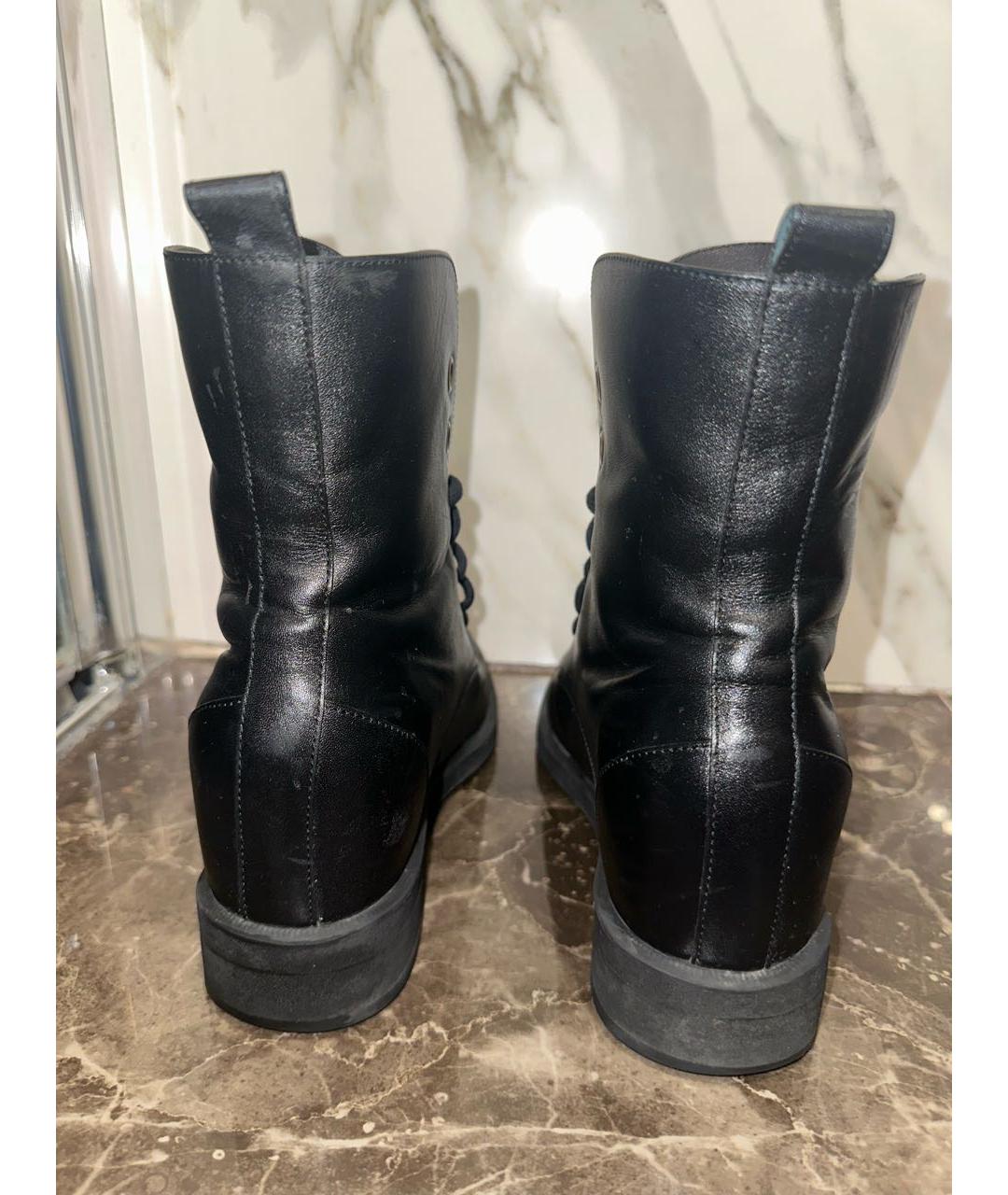 ULYANA SERGEENKO Черные кожаные ботинки, фото 4