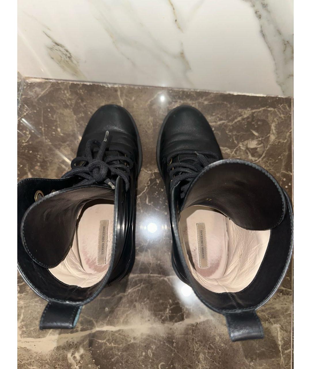 ULYANA SERGEENKO Черные кожаные ботинки, фото 3