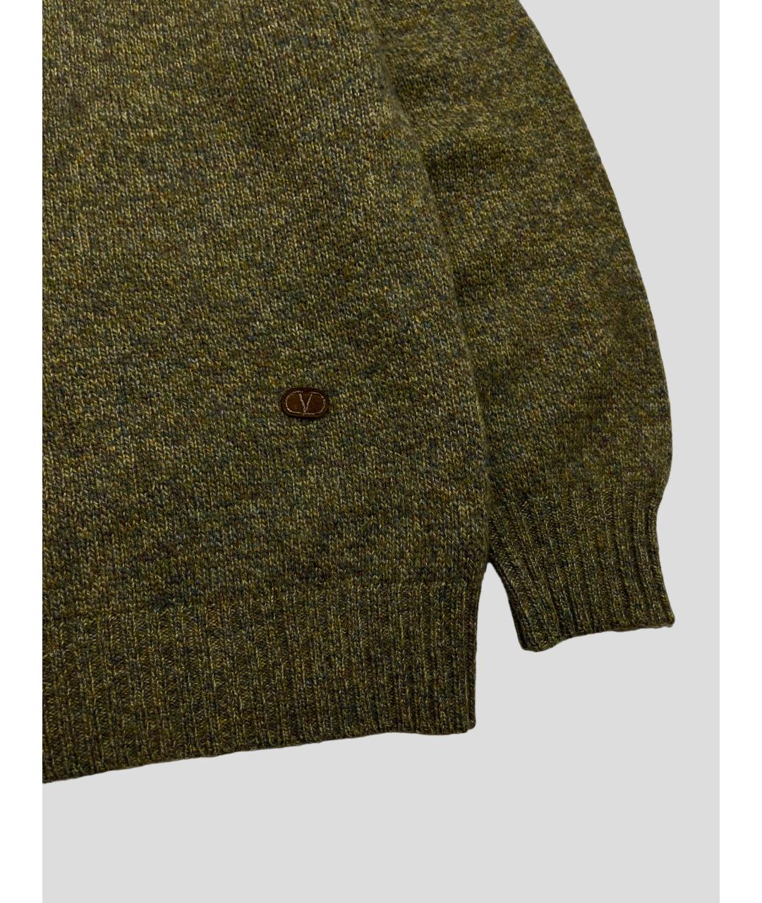 VALENTINO Зеленый шерстяной джемпер / свитер, фото 3